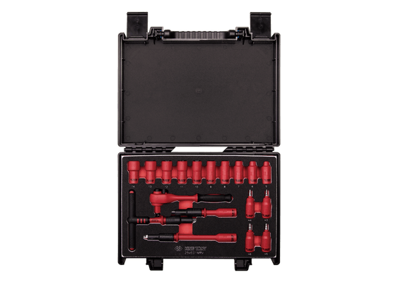 Outils - Outils divers - Coffret de douilles et accessoires isolés 1/4" - 18 pièces