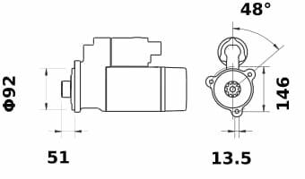 Pièces agricoles - Eclairage - Démarreur 12V 4,2kW 10 dents CW, Mahle