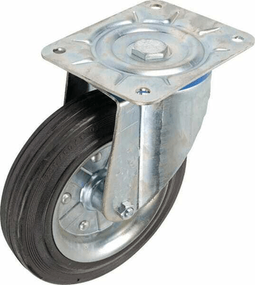 Pièces agricoles - Outils atelier - Roue pivotante, roue en polyuréthane : Ø250x60mm, Fixation de plaque: 200x160mm Load: 350kg, Ro-Carr