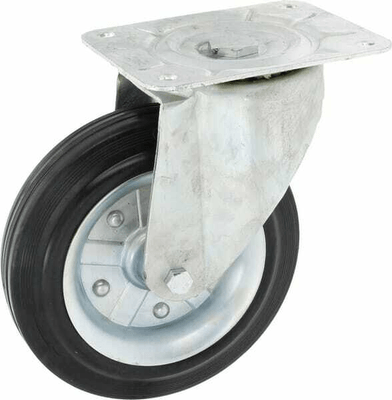 Pièces agricoles - Outils atelier - Roue pivotante, roue en polyuréthane : Ø250x60mm, Fixation de plaque: 200x160mm Load: 350kg, Ro-Carr