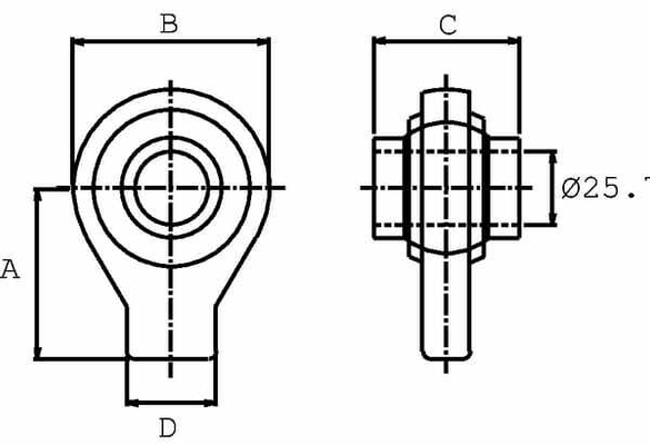 Pièces agricoles - Hydraulique - Fond de vérin G25.7 KR L=50 mm