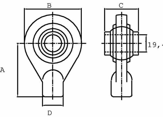 Pièces agricoles - Hydraulique - Extrémité de rotule G25.7 L=65