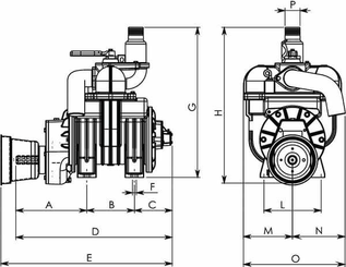 Pièces agricoles - Fertilisation & Lisier - Pompe à vide standard CCW autolubrification Battioni Pagani