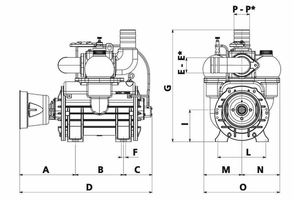 Pièces agricoles - Fertilisation & Lisier - Pompe à vide à entraînement direct CCW à lubrification automatique et ballast Battioni Pagani