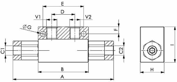 Pièces agricoles - Hydraulique - Clapet anti retour pilote 3/8" 10bar