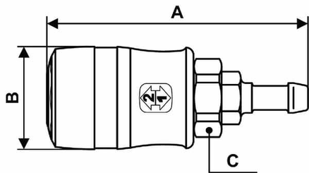 Pièces agricoles - Pièce pneumatique - Accouplement de sécurité tuyau 6mm