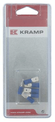 Pièces agricoles - Eclairage - Cosse plate mâle, bleue 6,3x0,8mm - 1,5-2,5mm² (6)