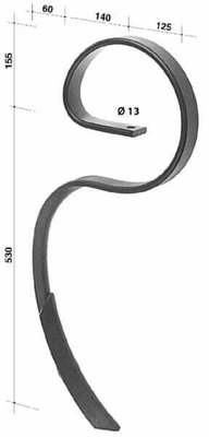Pièces agricoles - Travail du sol - Dent à ressort 45x12x710mm avec pointe adaptable pour Herkules, Evers et Dales