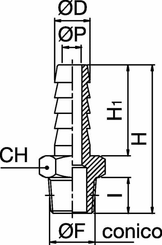 Pièces agricoles - Pièce pneumatique - Embout de tuyau 18 mm x 3/4"
