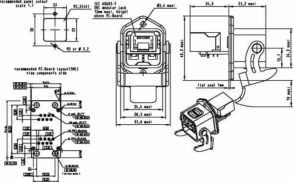 Pièces agricoles - Electricité - Connecteur ethernet RJ45