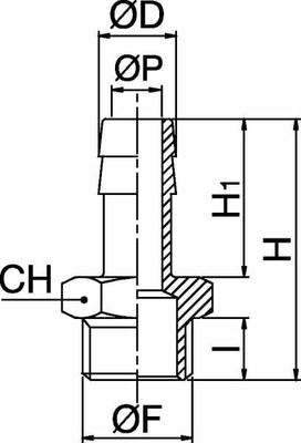 Pièces agricoles - Pièce pneumatique - Embout de tuyau 8 mm x 1/4"
