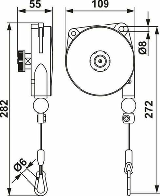 Pièces agricoles - Outils atelier - Balance à ressort 2-3kg 1,6m