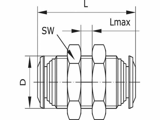 Pièces agricoles - Pièce pneumatique - Raccord enfichable cloison 10mm