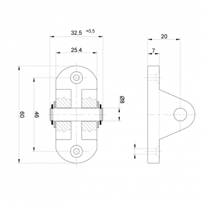 Pièces agricoles - Pièce divers - SUPPORT POUR CHAPE A ŒIL LG60 x L32,5 x H20