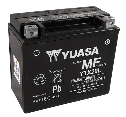 Pièces Quad & Motos - Electrique - Batterie YUASA W/C sans entretien activée usine - YTX20L FA