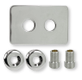 Plaque finition inox kit plaque de plâtre robinetterie entraxe 55 mm. (par 1)