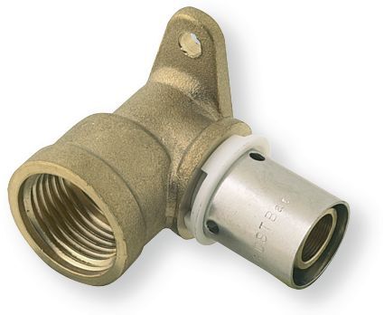Plomberie - Joints et accessoires de plomberie - Coude-applique court à sertir filetage 1/2" pour tuyau 13x16mm longueur 38mm (par 1)