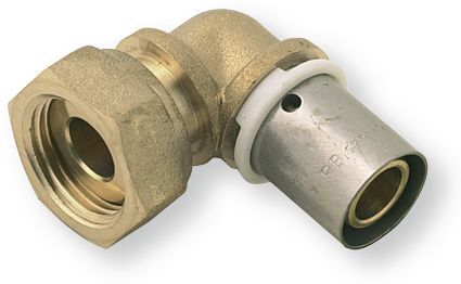 Plomberie - Joints et accessoires de plomberie - Coudes à sertir écrou tournant pour tuyau PER 10x12mm filetage 1/2" (par 1)
