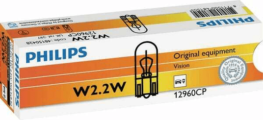 Pièces agricoles - Eclairage - Ampoule conventionnelle W2.2W 12V 2.2W W2.1x9.5d Philips