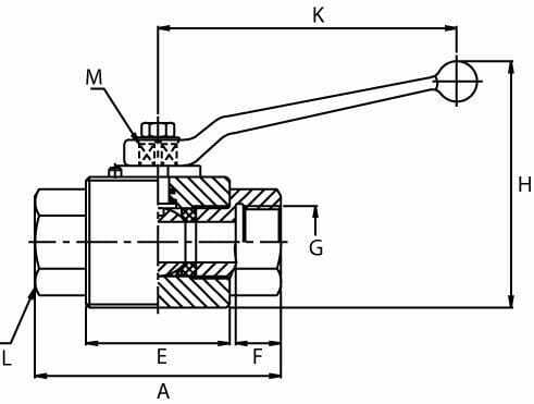 Pièces agricoles - Hydraulique - Vanne à bille 1/2" BSP+fix.