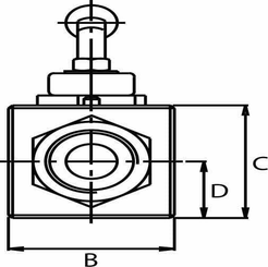 Pièces agricoles - Hydraulique - Vanne à bille 1/2" BSP+fix.