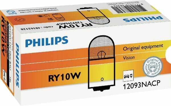 Pièces agricoles - Eclairage - Ampoule conventionnelle RY10W 12V 10W BAU15s Philips