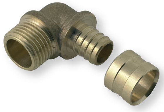 Plomberie - Joints et accessoires de plomberie - Coude filetage mâle pour tube PER 10x12mm filetage 3/8" (par 1)