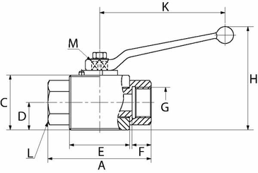 Pièces agricoles - Hydraulique - Vanne à bille 2/2 - 1/4" BSP