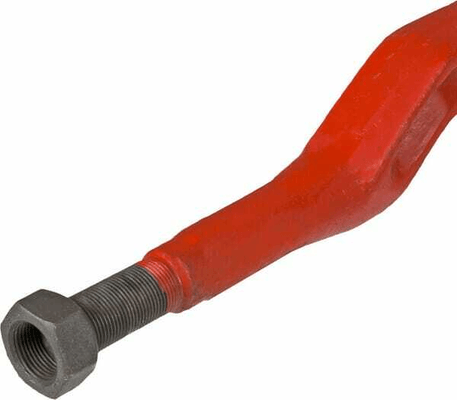 Pièces agricoles - Fenaison & élevage - Dent d'ensilage, coudée : Profilé en double T de 62mm 35x890mm, pointe plate avec écrou M22x1.5mm, rouge, Battista Porteri