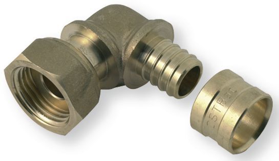 Plomberie - Joints et accessoires de plomberie - Coude à glissement écrou tournant droit pour tube PER 10x12mm filetage femelle 1/2" (par 1)