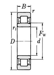 Pièces agricoles - Roulements - Roulement à rouleaux cylindriques 55x120x29mm SKF