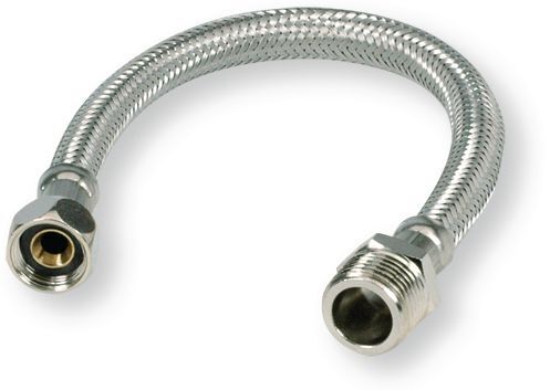 Plomberie - Joints et accessoires de plomberie - Flexible sanitaire Ø 8 mm mâle 1/2"- femelle écrou tournant 3/8" 300 mm (par 1)