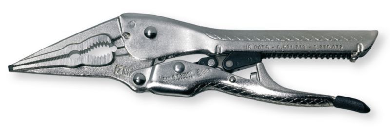 Boulonnerie, quincaillerie - Visserie boulonnerie - Pince-étau "Easy-Grip" 7" à bec pointu ouverture 0-30 mm longueur 195 mm. (par 1)