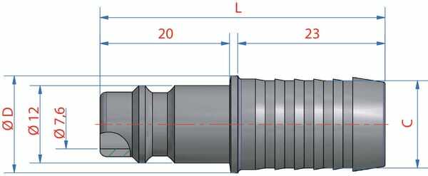 Pièces agricoles - Pièce pneumatique - Raccord rapide à sertir 9mm male