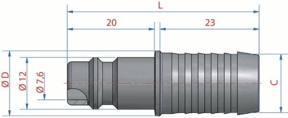 Pièces agricoles - Pièce pneumatique - Raccord rapide à sertir 9mm male