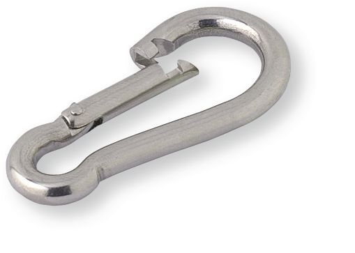 Boulonnerie, quincaillerie - Visserie boulonnerie - Sachet 4 mousquetons alpins inox A4 longueur 50, Ouverture 7, diamètre 5, C.M.U. 90 kg (par 1)