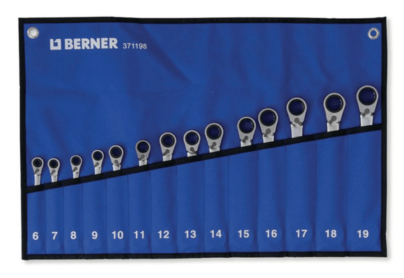 Boulonnerie, quincaillerie - Visserie boulonnerie - Trousse de 14 clés mixtes à cliquet 6 à 19 mm (par 1)