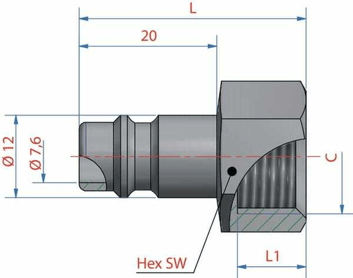 Pièces agricoles - Pièce pneumatique - Racc. rap. filet fem. BSP 1/8"