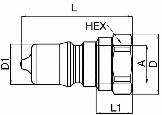 Pièces agricoles - Hydraulique - Embout m. 1/2" ISO B surcharge