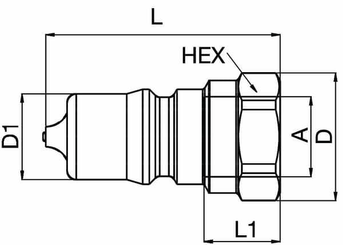 Pièces agricoles - Hydraulique - Embout m. 1/4" ISO B surcharge