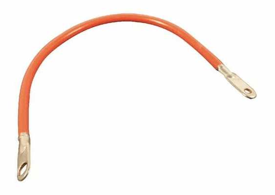 Pièces agricoles - Eclairage - Câble de batteries rouge 40cm 2 x oeillets 9,5 mm