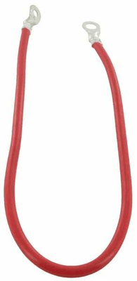 Pièces agricoles - Eclairage - Câble de batteries rouge 50cm 2xoeillets 11,1 mm