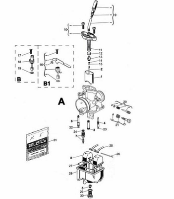 Pièces Quad & Motos - Moteur - Carburateur DELL ORTO VHST BS Ø28mm
