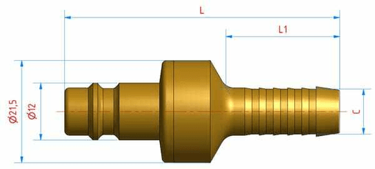 Pièces agricoles - Pièce pneumatique - Raccord.rap. pour tuyau 6mm