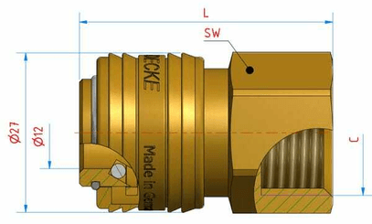 Pièces agricoles - Pièce pneumatique - Raccord rapide 1/4", femelle