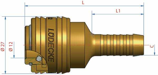 Pièces agricoles - Pièce pneumatique - Raccord rapide+embout 13mm