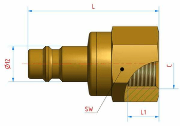Pièces agricoles - Pièce pneumatique - Raccord hydr. femelle BSP 1/4"