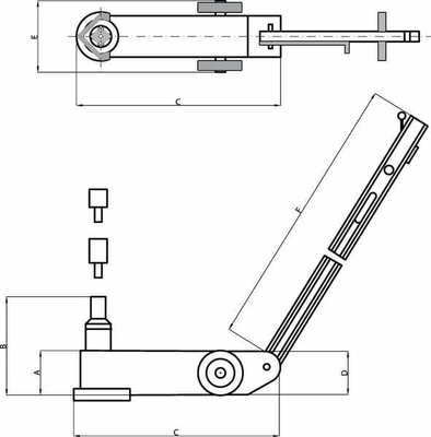 Pièces agricoles - Outils atelier - Cric pneumatique 35t 360 mm