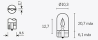 Ampoule TECNIUM T10 12V 3W - x10