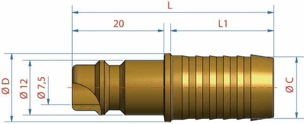 Pièces agricoles - Pièce pneumatique - Raccord rapide à sertir 10mm